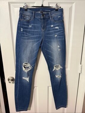 Women’s Distressed Skinny Jeans - Blue